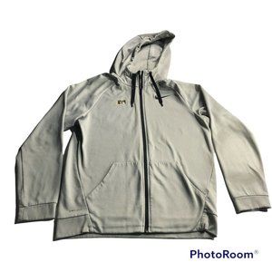 mens Nike DRI-FIT light Gray Soft Full Zip Hoodie Size Medium SOFT GYM TRAINING